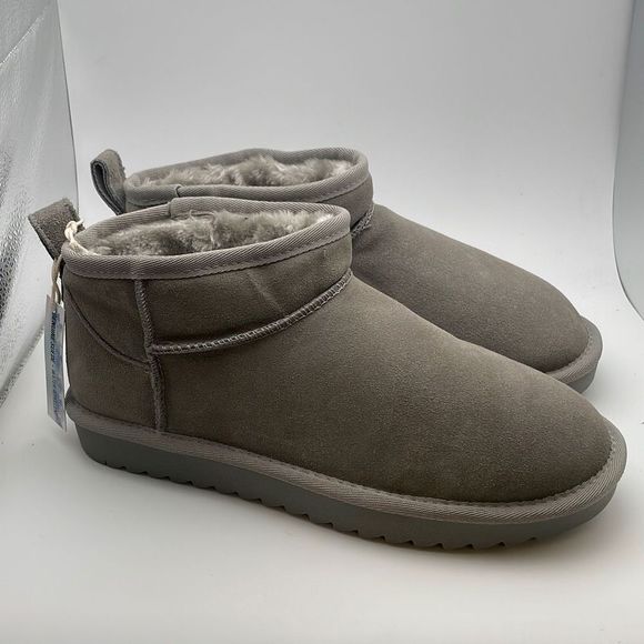 CUSHIONAIRE Women's COZY pull on boot +Memory Foam SIZE 8.5 GREY - Picture 1 of 7